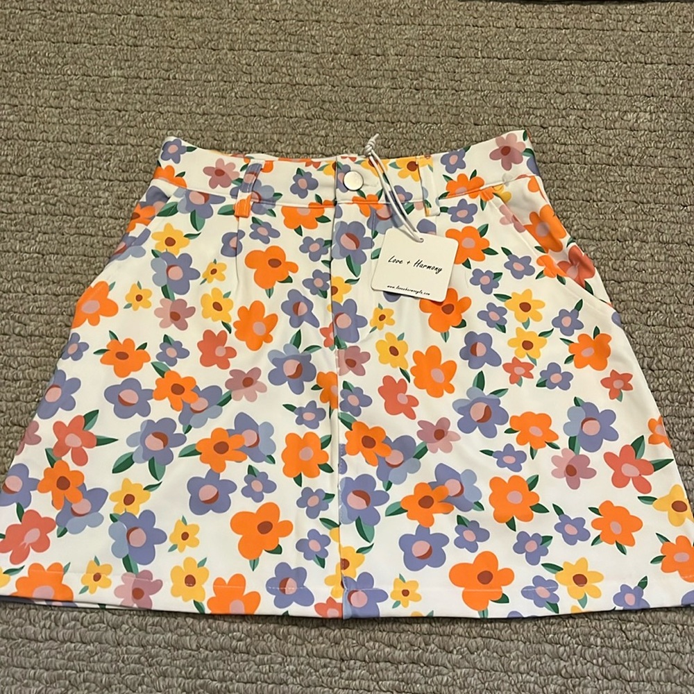 NWT Urban Outfitter Floral Multicolor Mini Skirt - Picture 2 of 6